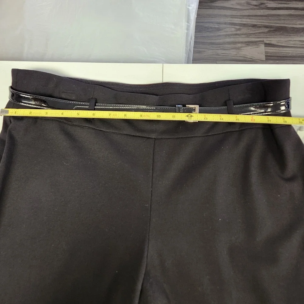Kasper High Rise Pull On Boot Leg Dress Pant with Belt Black Womens XL NWT - Picture 9 of 11